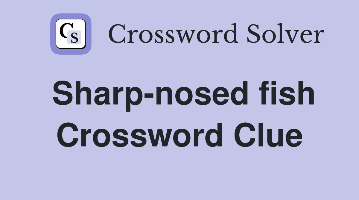 Sharp-nosed fish Crossword Clue