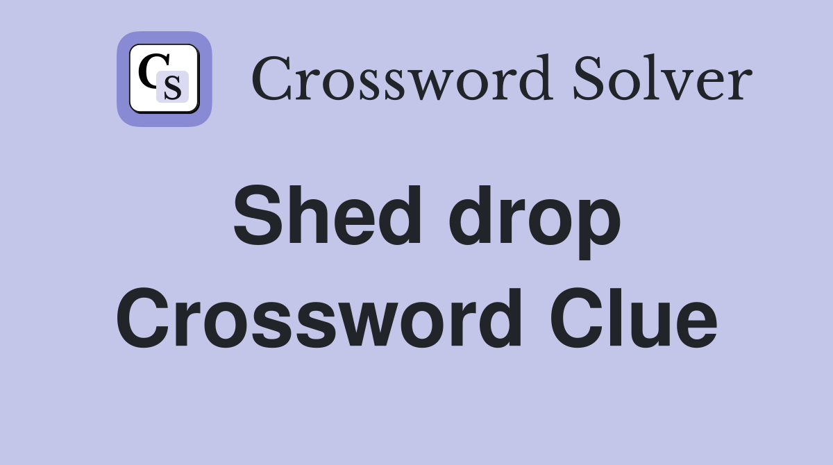 Shed drop Crossword Clue