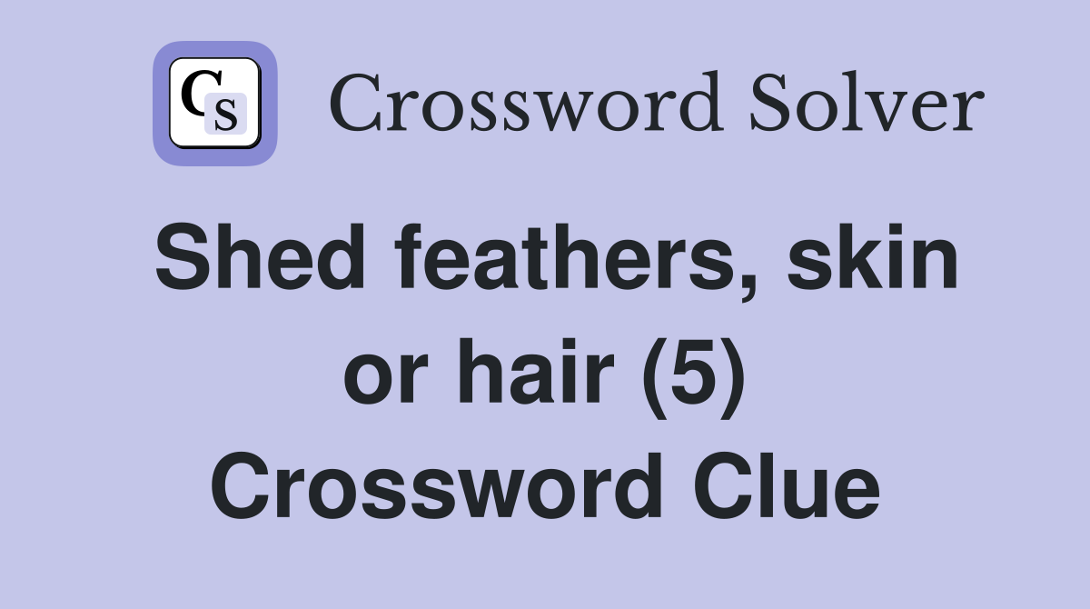 Shed feathers, skin or hair (5) Crossword Clue