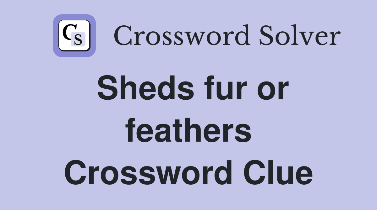 Sheds fur or feathers Crossword Clue