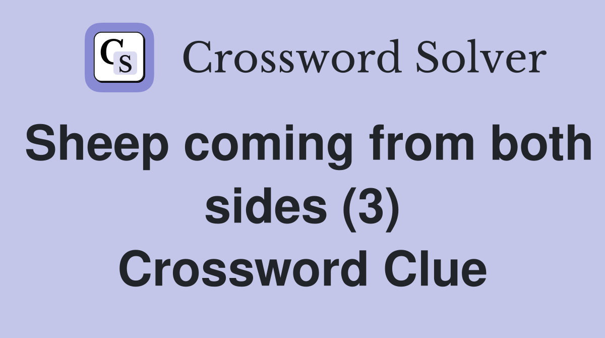 Sheep coming from both sides (3) Crossword Clue