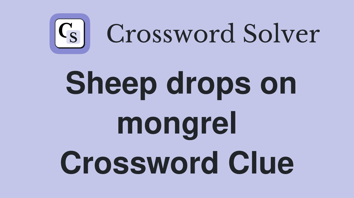 Sheep drops on mongrel Crossword Clue