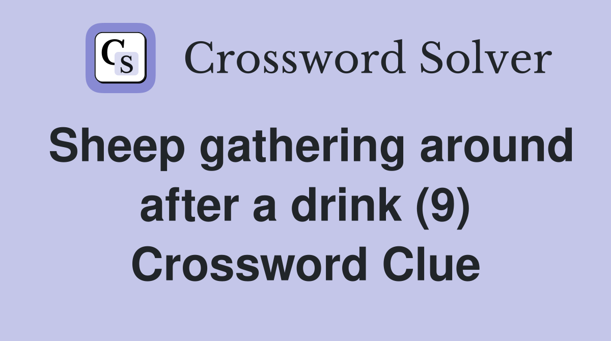Sheep gathering around after a drink (9) Crossword Clue