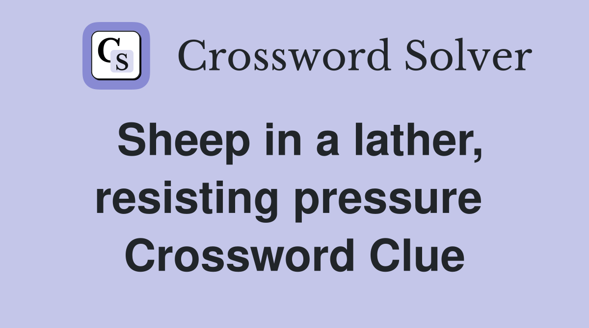 Sheep in a lather, resisting pressure  Crossword Clue