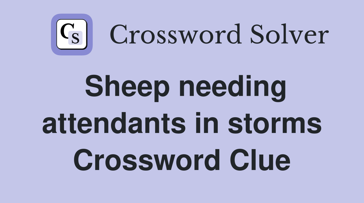 Sheep needing attendants in storms Crossword Clue