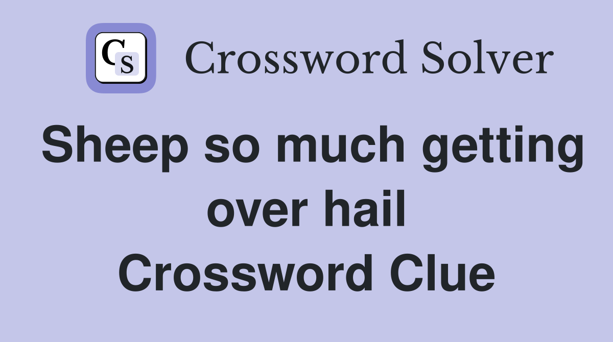 Sheep so much getting over hail Crossword Clue