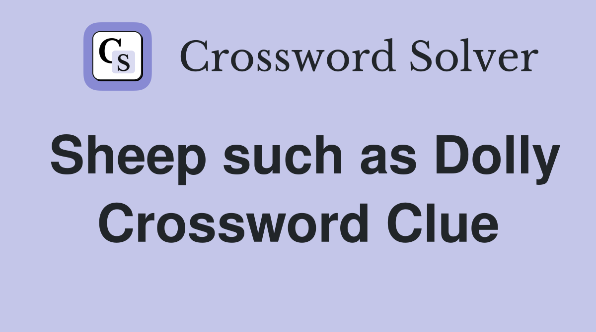 Sheep such as Dolly Crossword Clue