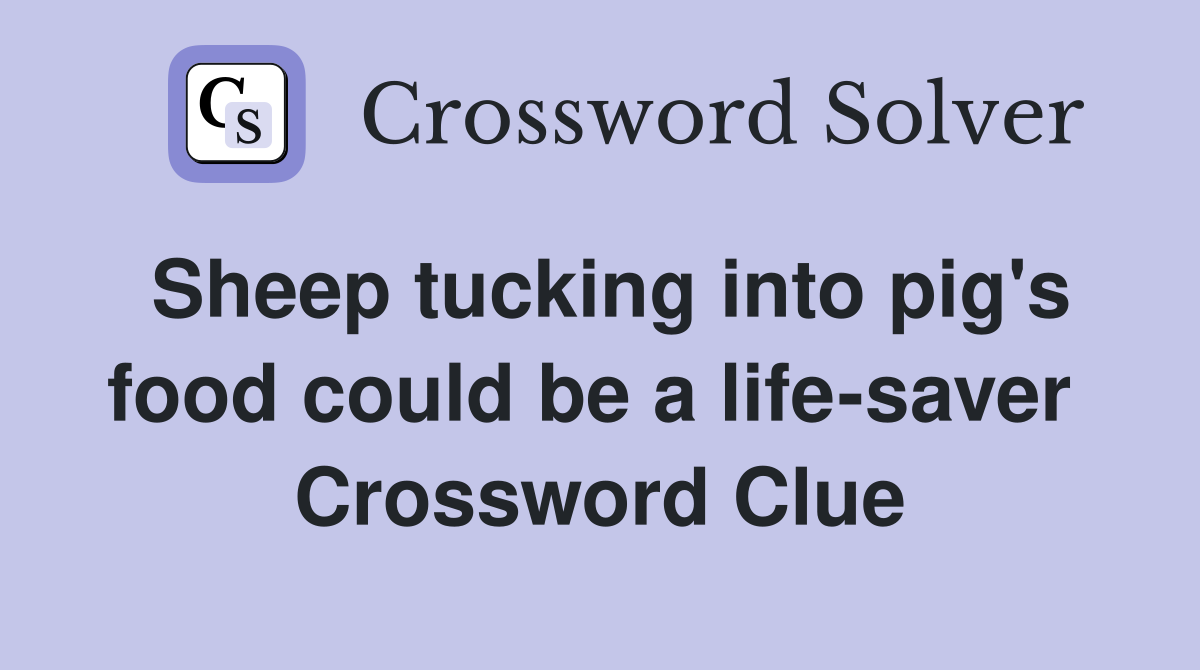 Sheep tucking into pig's food could be a life-saver  Crossword Clue