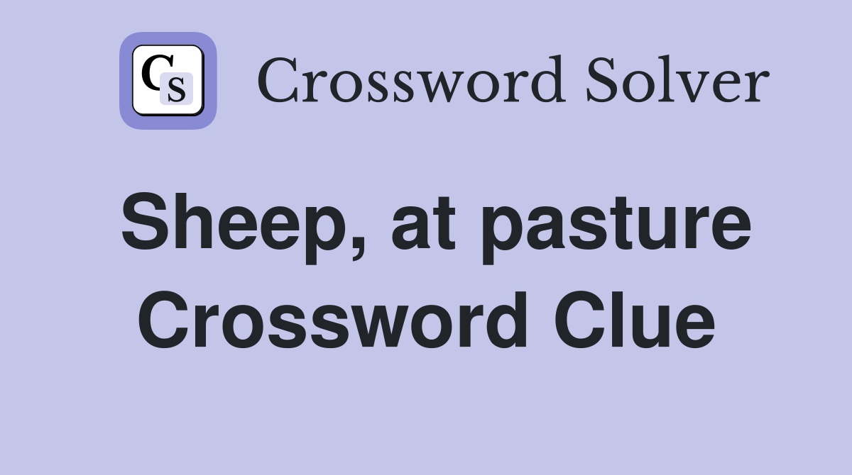 Sheep, at pasture Crossword Clue