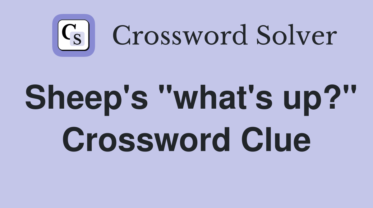 Sheep's "what's up?" Crossword Clue