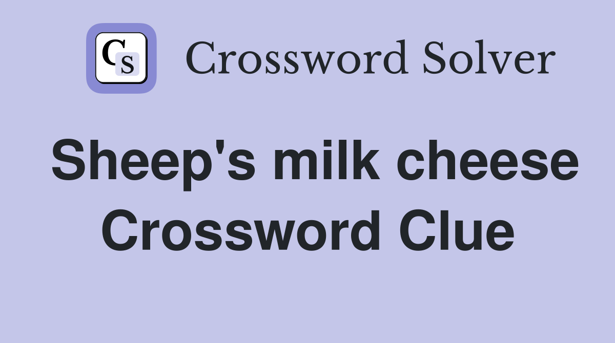 Sheep's milk cheese Crossword Clue