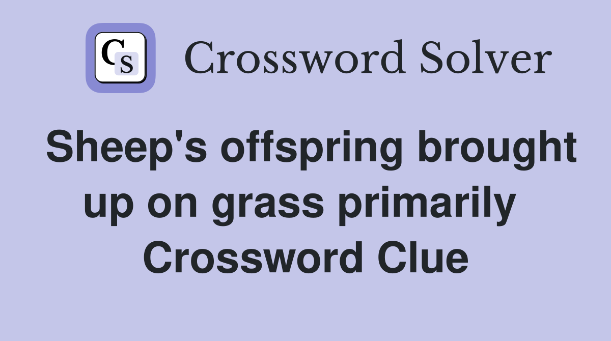 Sheep's offspring brought up on grass primarily  Crossword Clue