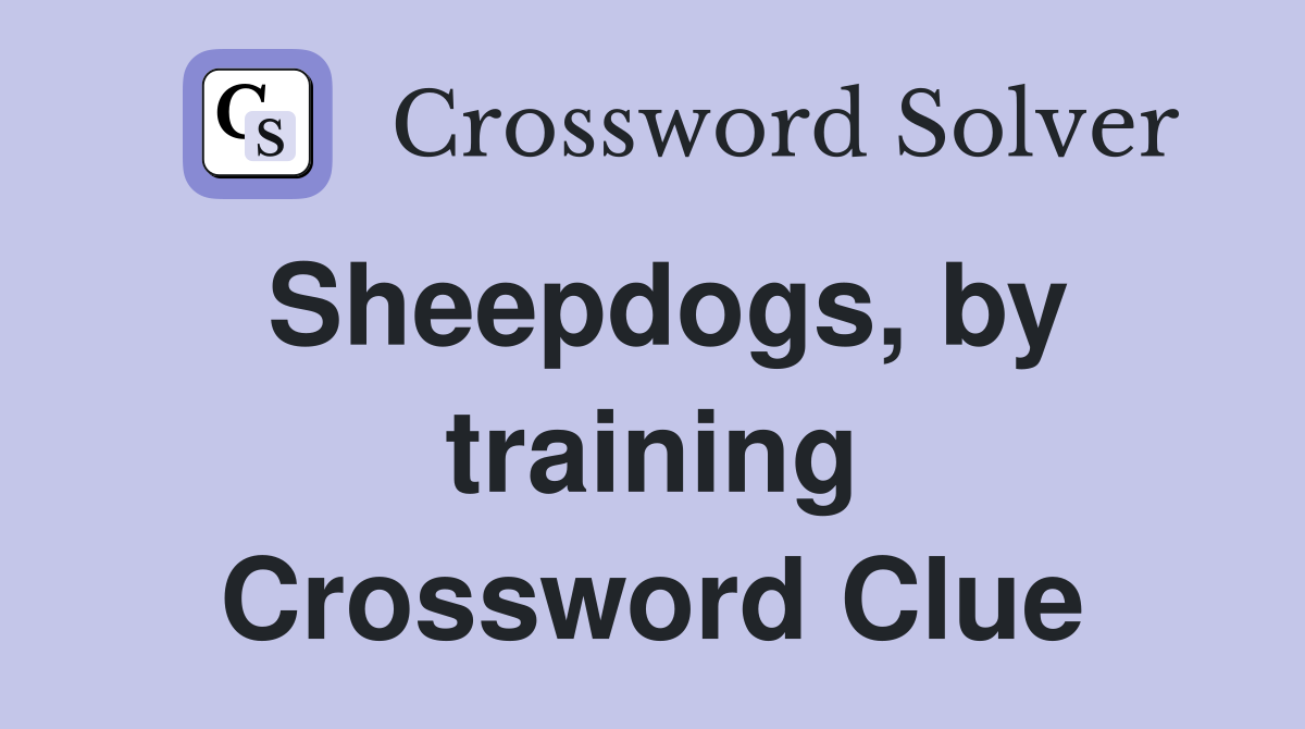 Sheepdogs, by training Crossword Clue