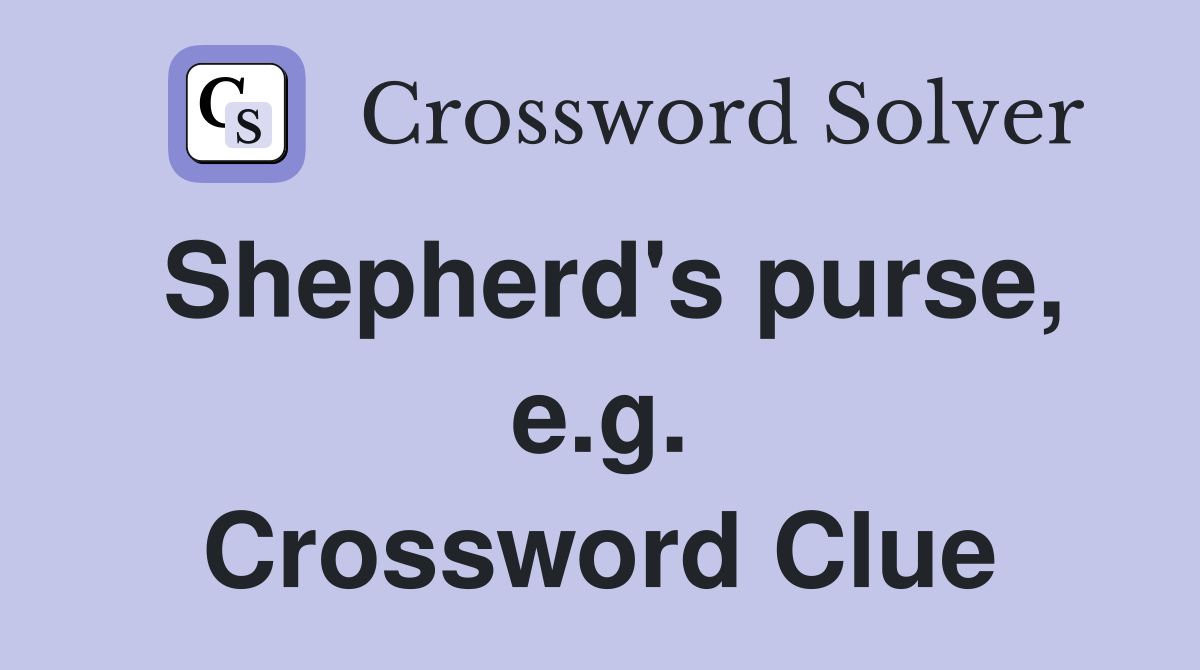 Shepherd's purse, e.g. Crossword Clue