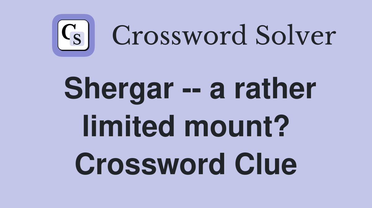 Shergar -- a rather limited mount? Crossword Clue