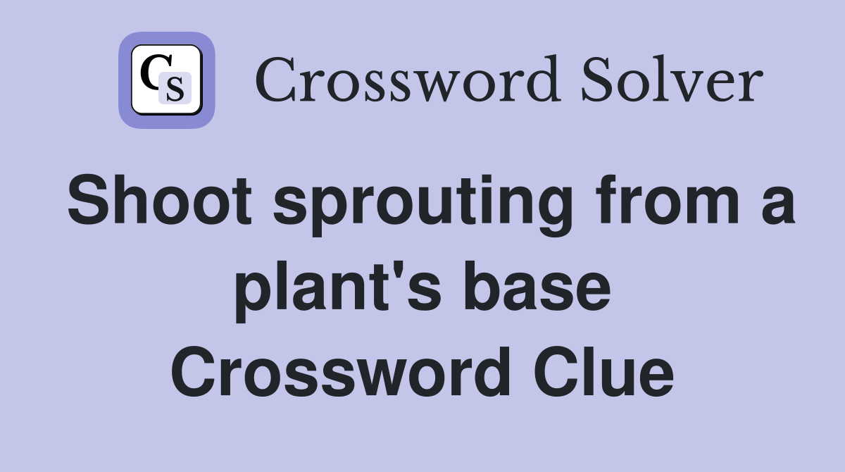 Shoot sprouting from a plant's base Crossword Clue