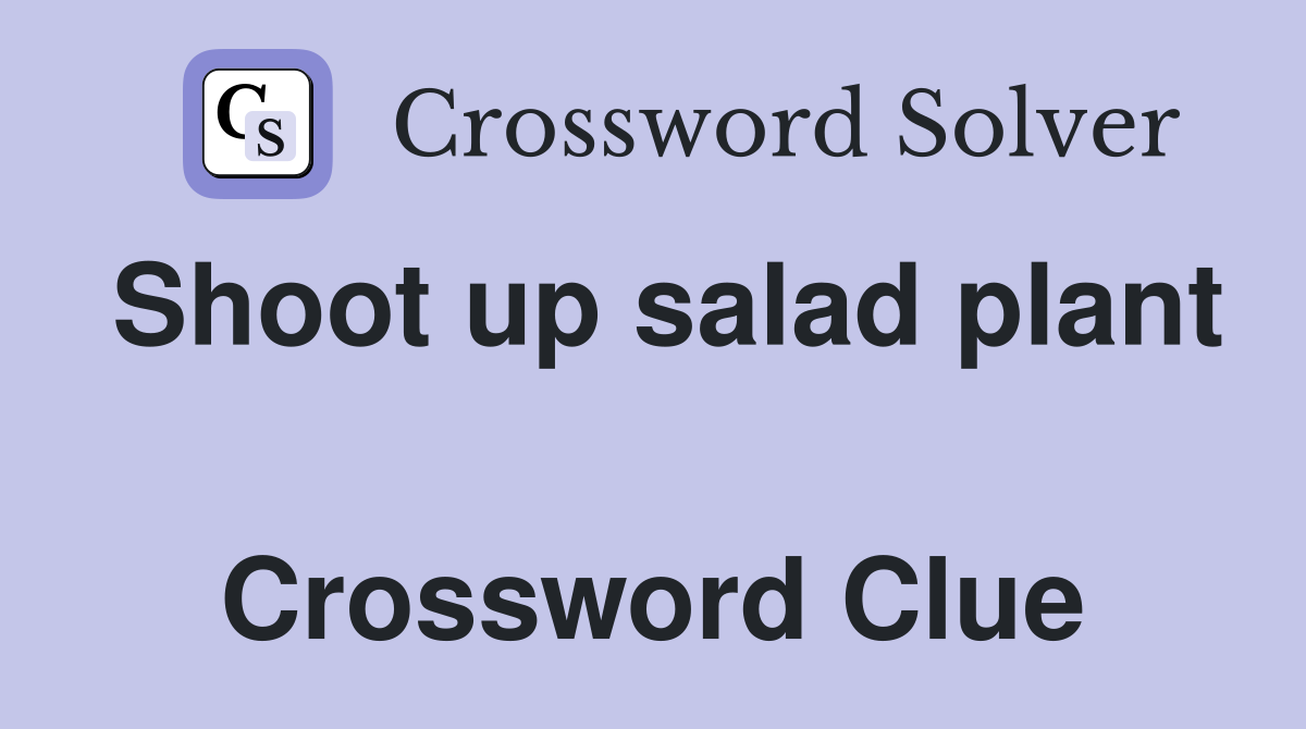 Shoot up salad plant  Crossword Clue
