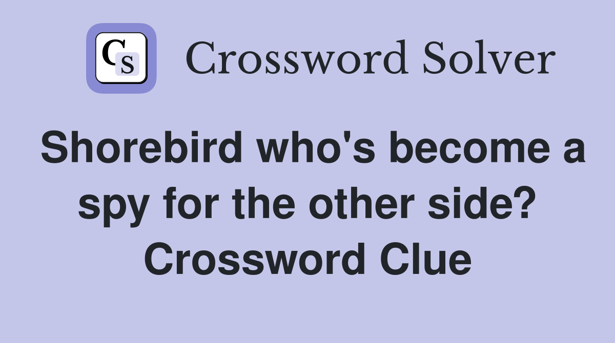 Shorebird who's become a spy for the other side? Crossword Clue