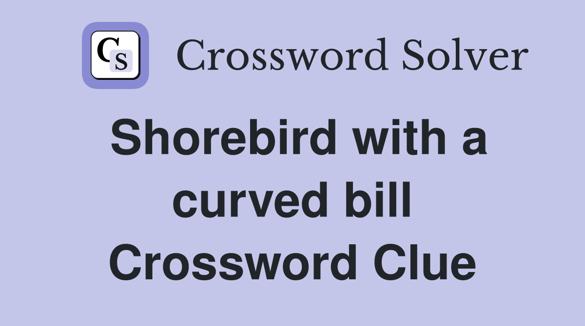 Shorebird with a curved bill Crossword Clue Answers Crossword Solver