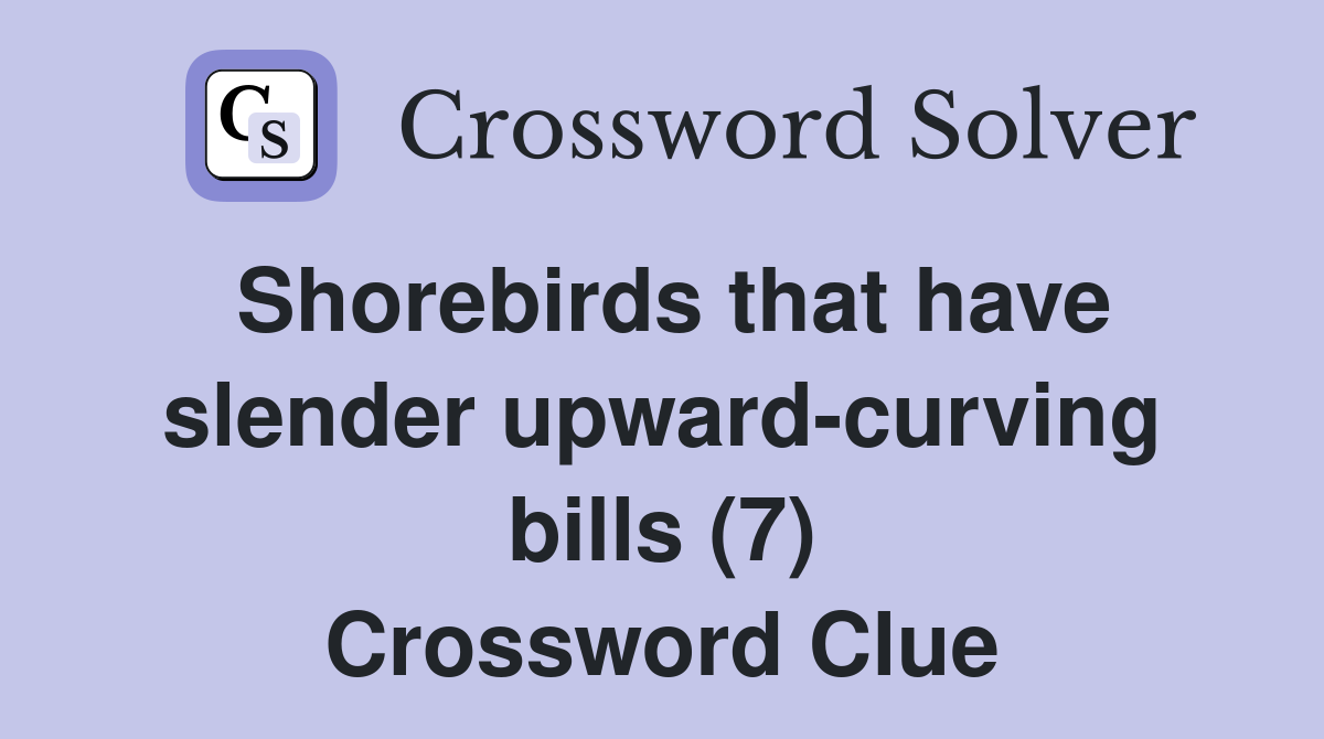 Shorebirds that have slender upward-curving bills (7) Crossword Clue