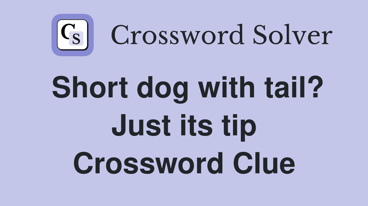 Short dog with tail? Just its tip Crossword Clue