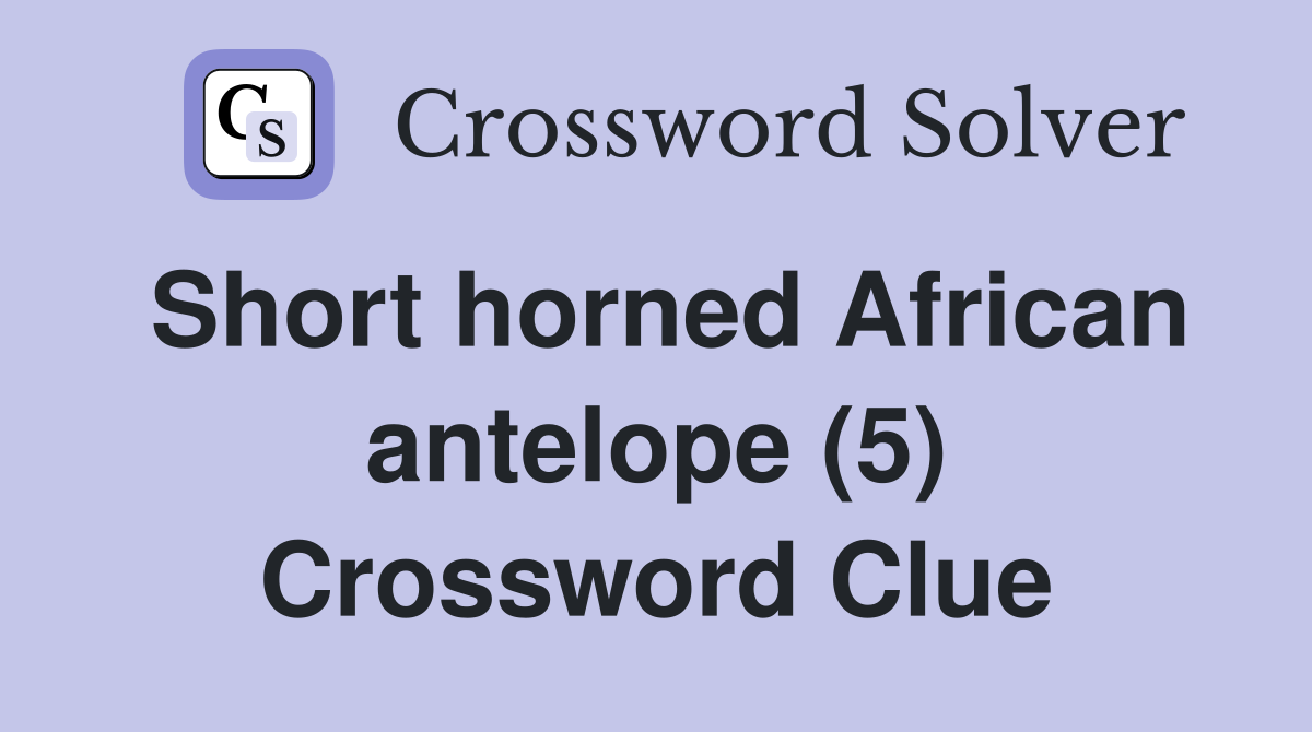 Short horned African antelope (5) Crossword Clue