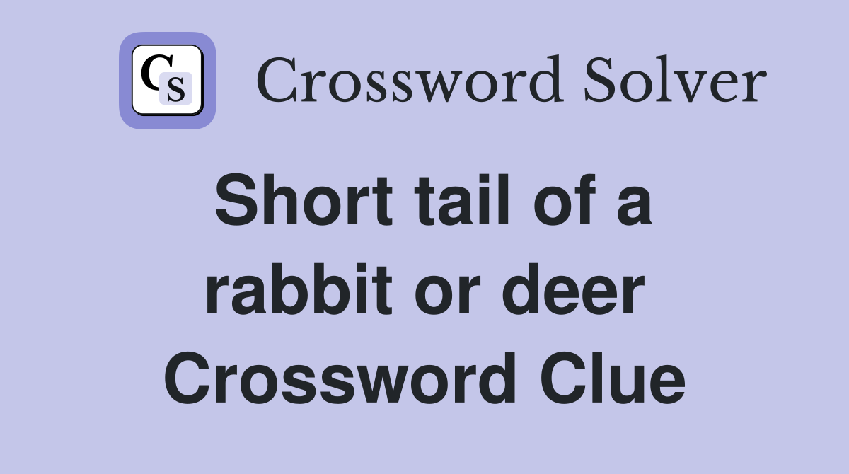 Short tail of a rabbit or deer Crossword Clue