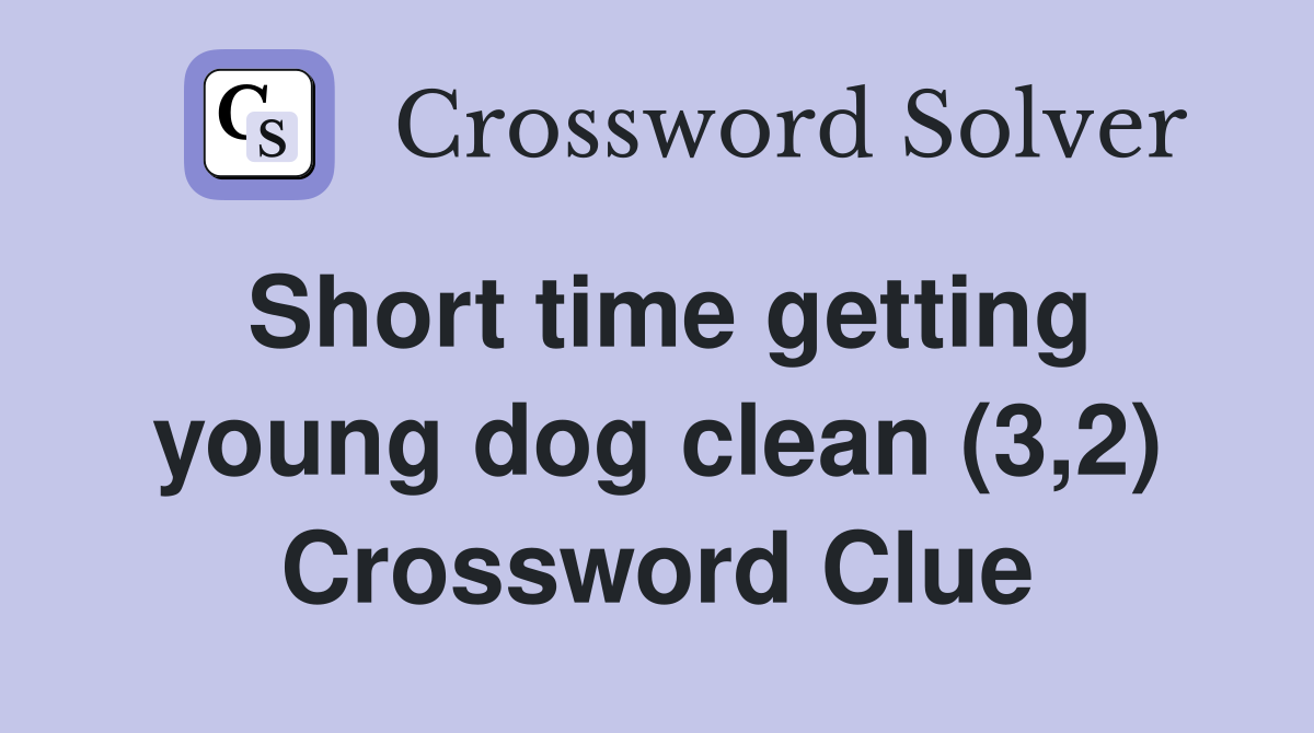 Short time getting young dog clean (3,2) Crossword Clue
