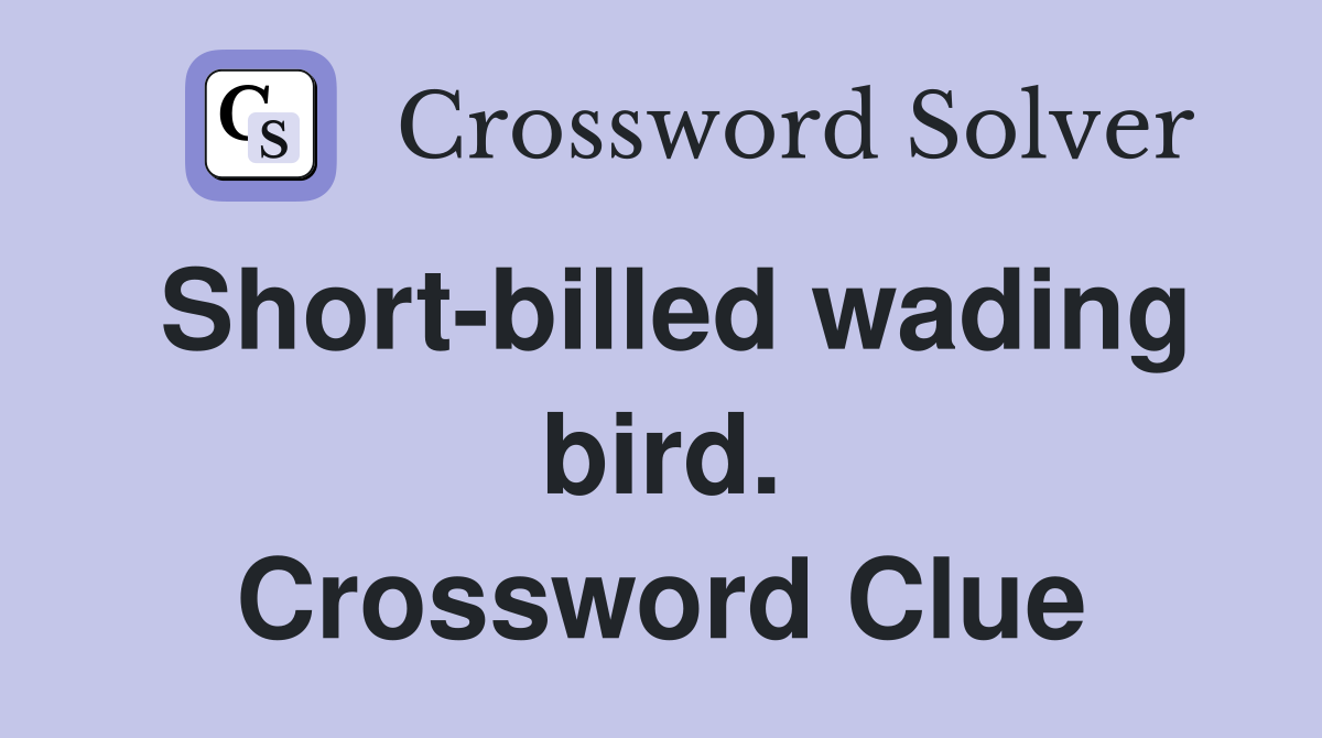 Short-billed wading bird. Crossword Clue
