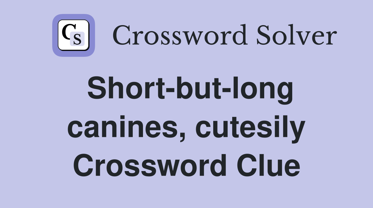 Short-but-long canines, cutesily Crossword Clue
