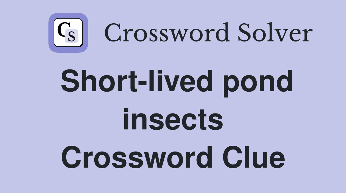 Short-lived pond insects Crossword Clue