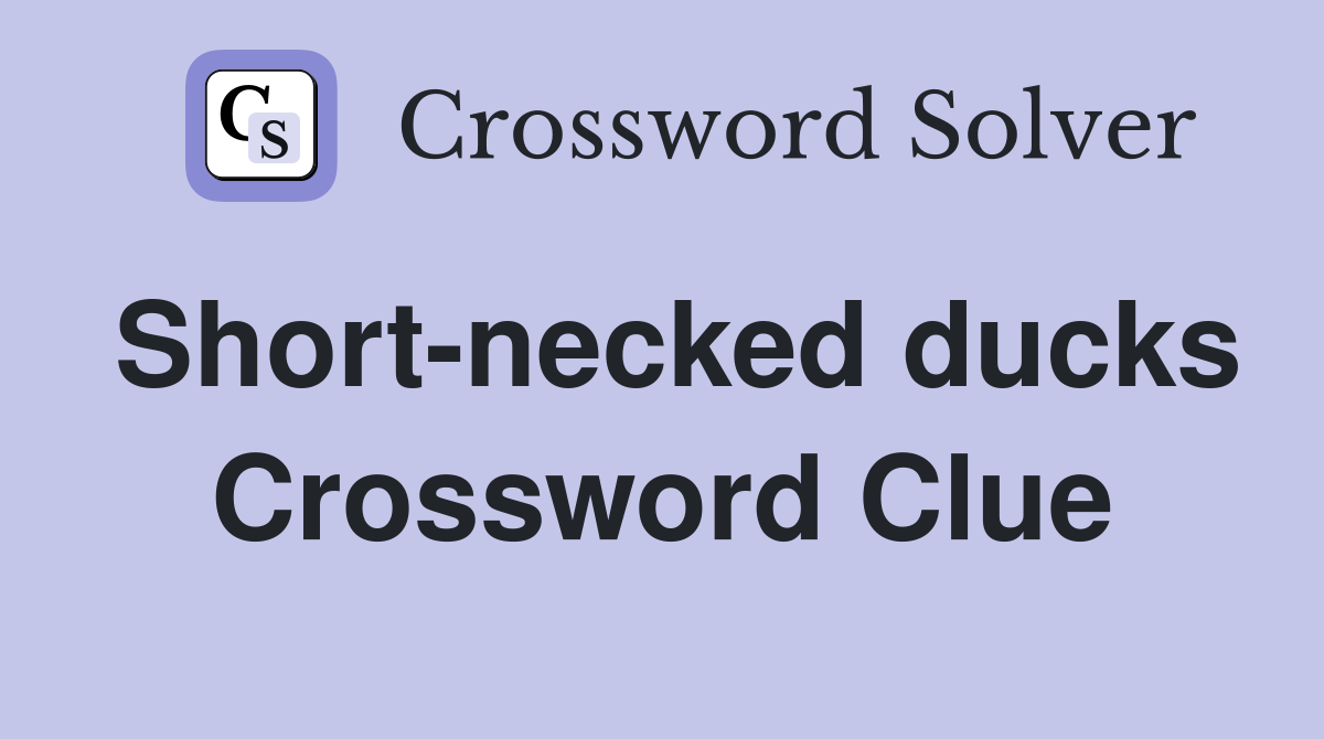 Short-necked ducks Crossword Clue