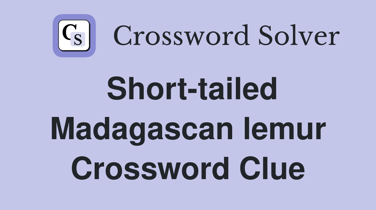 Short-tailed Madagascan lemur Crossword Clue