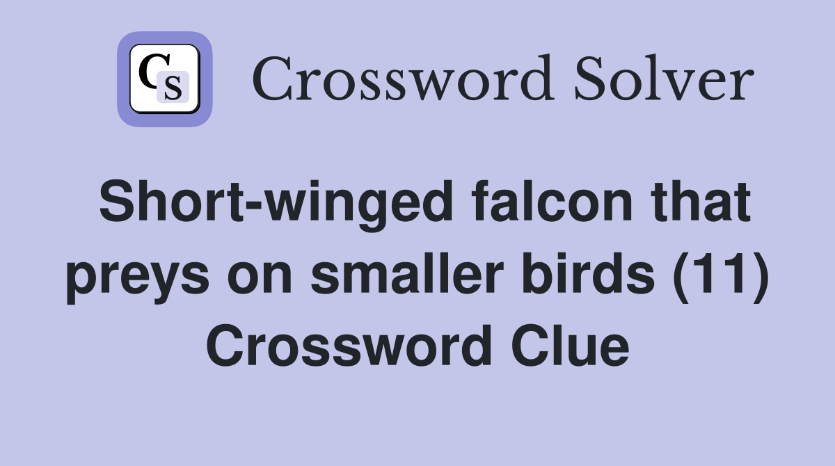 Short-winged falcon that preys on smaller birds (11) Crossword Clue