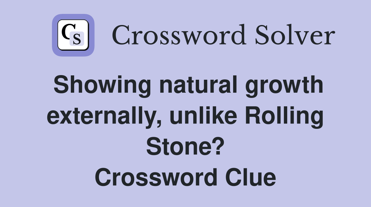 Showing natural growth externally, unlike Rolling Stone? Crossword Clue