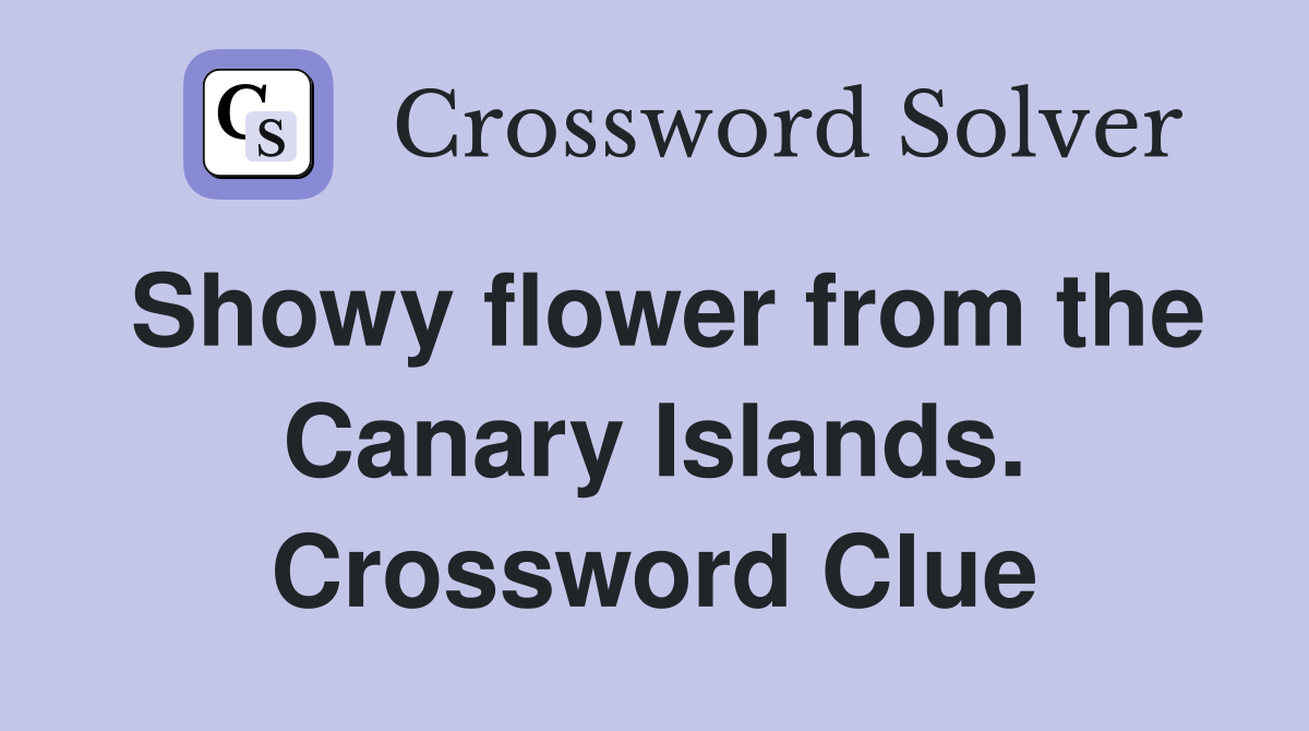 Showy flower from the Canary Islands. Crossword Clue