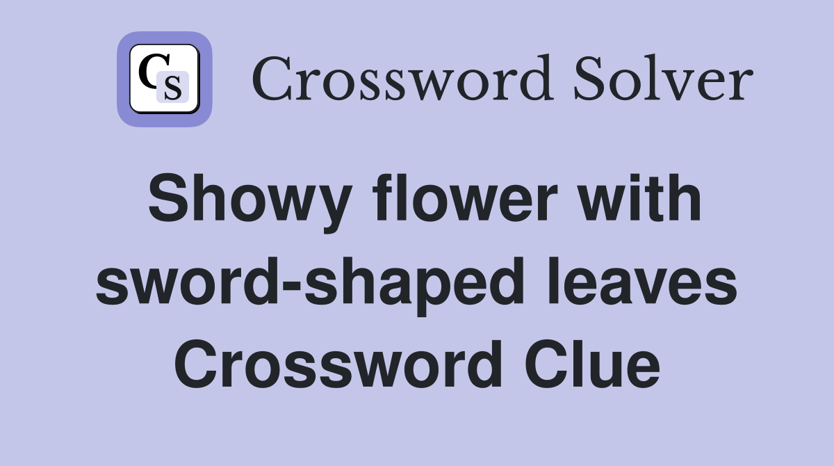 Showy flower with sword-shaped leaves Crossword Clue