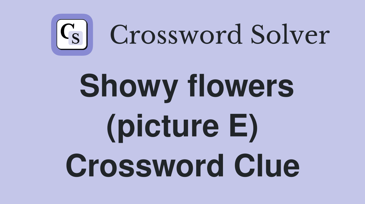 Showy flowers (picture E) Crossword Clue