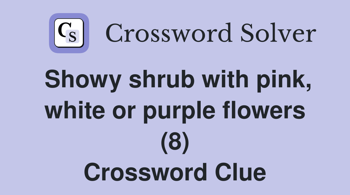 Showy shrub with pink, white or purple flowers (8) Crossword Clue