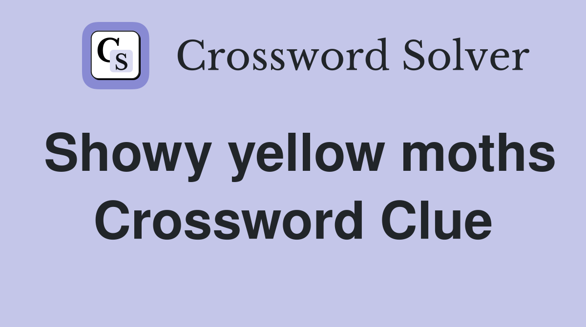 Showy yellow moths Crossword Clue