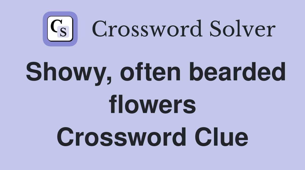 Showy, often bearded flowers Crossword Clue