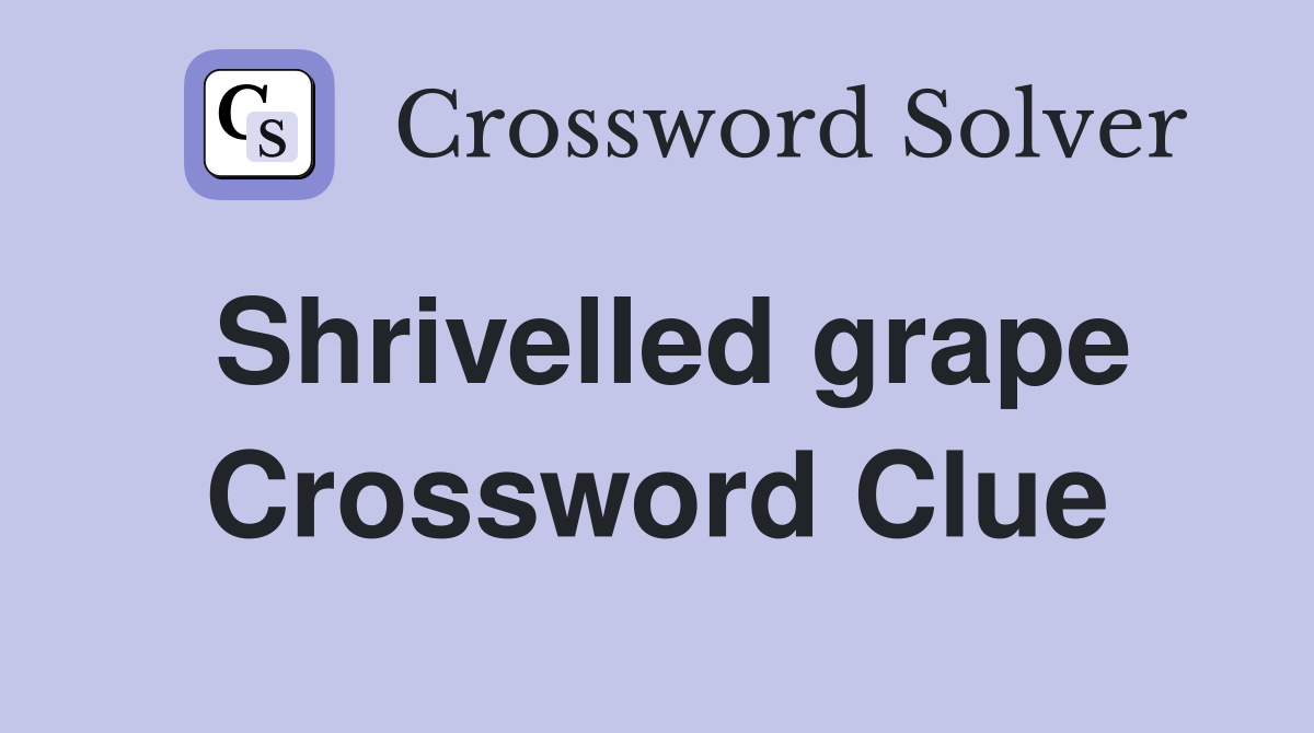 Shrivelled grape Crossword Clue