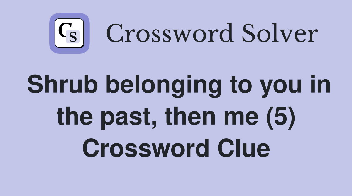 Shrub belonging to you in the past, then me (5) Crossword Clue