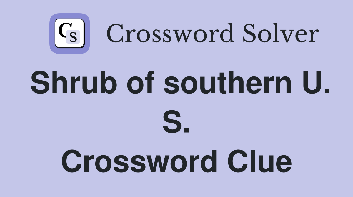 Shrub of southern U. S. Crossword Clue