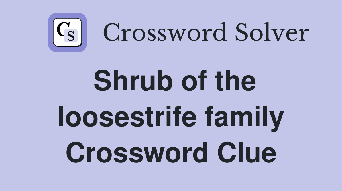 Shrub of the loosestrife family Crossword Clue