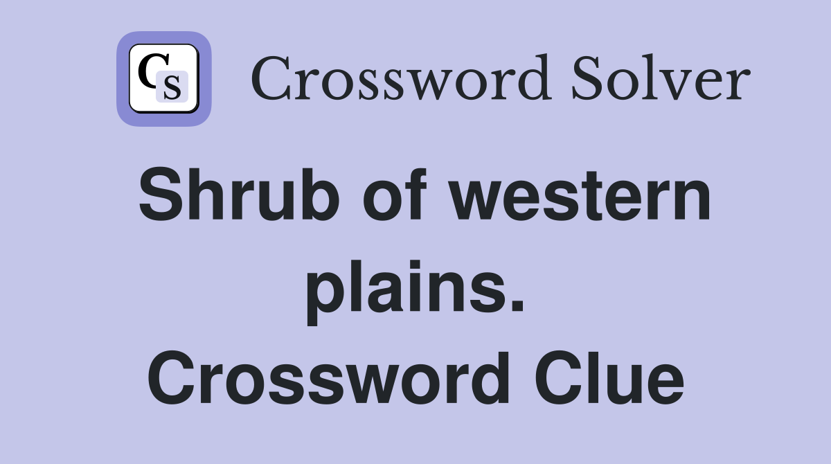 Shrub of western plains. Crossword Clue