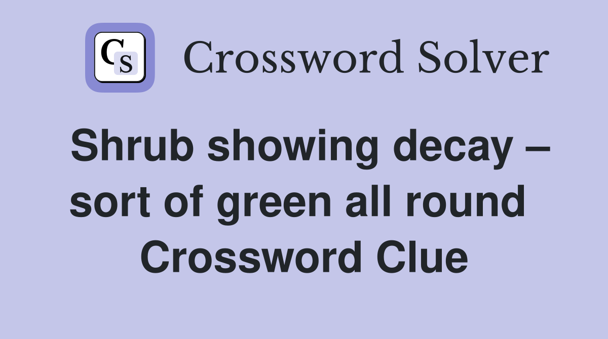 Shrub showing decay – sort of green all round  Crossword Clue