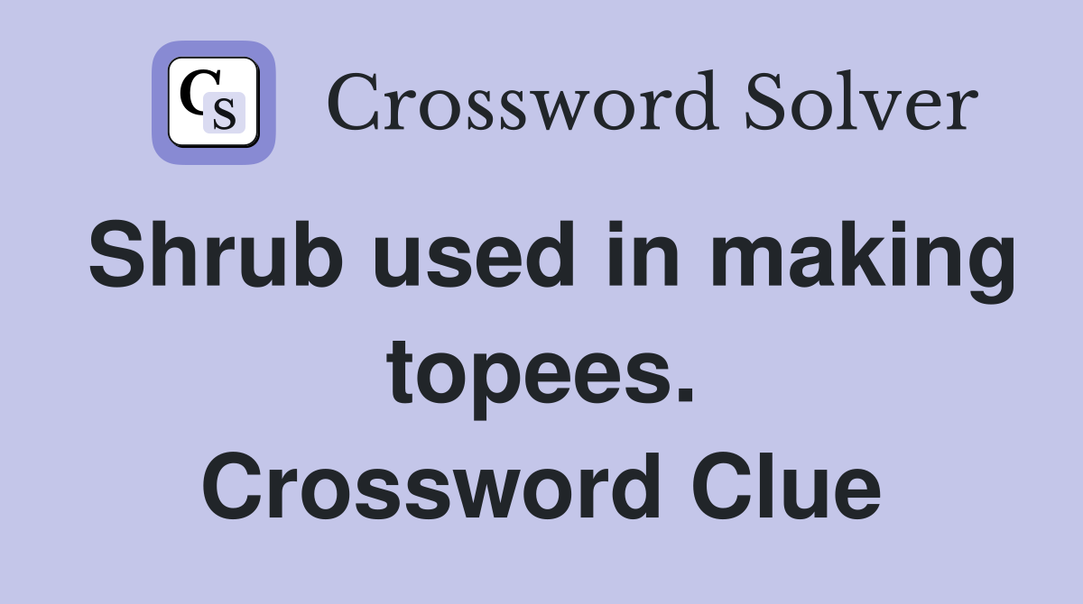 Shrub used in making topees. Crossword Clue
