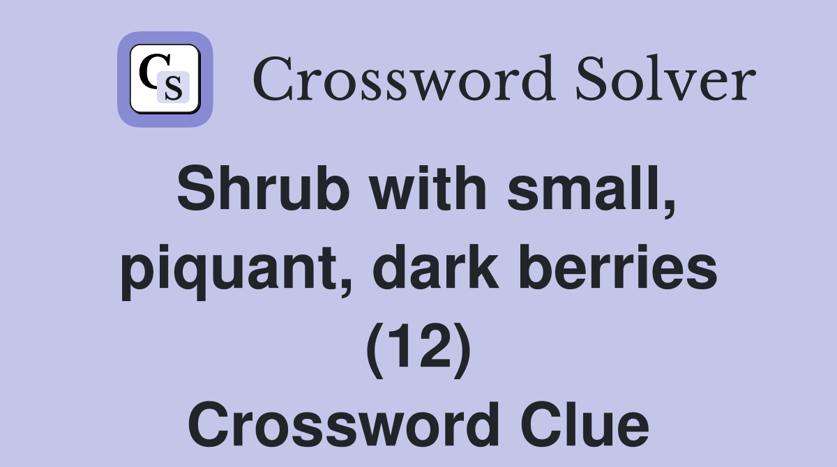 Shrub with small, piquant, dark berries (12) Crossword Clue