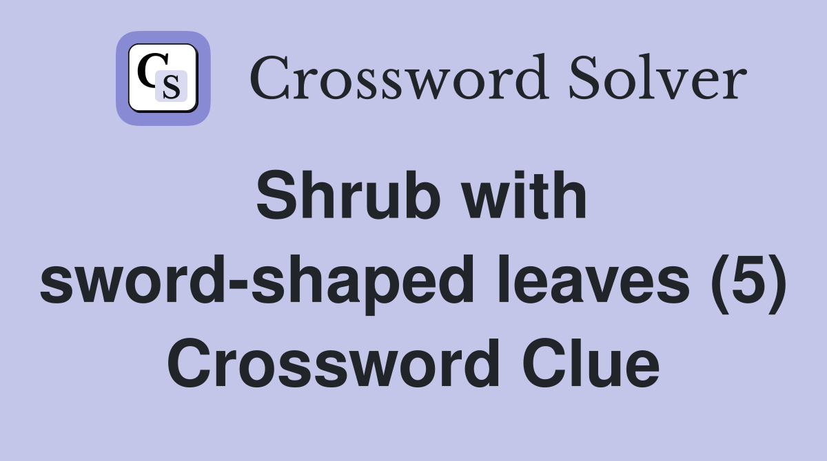 Shrub with sword-shaped leaves (5) Crossword Clue